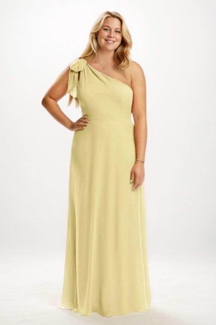 Sheath-Column Maxi Chiffon Bridesmaid Dress CB0758 - COCOMELODY